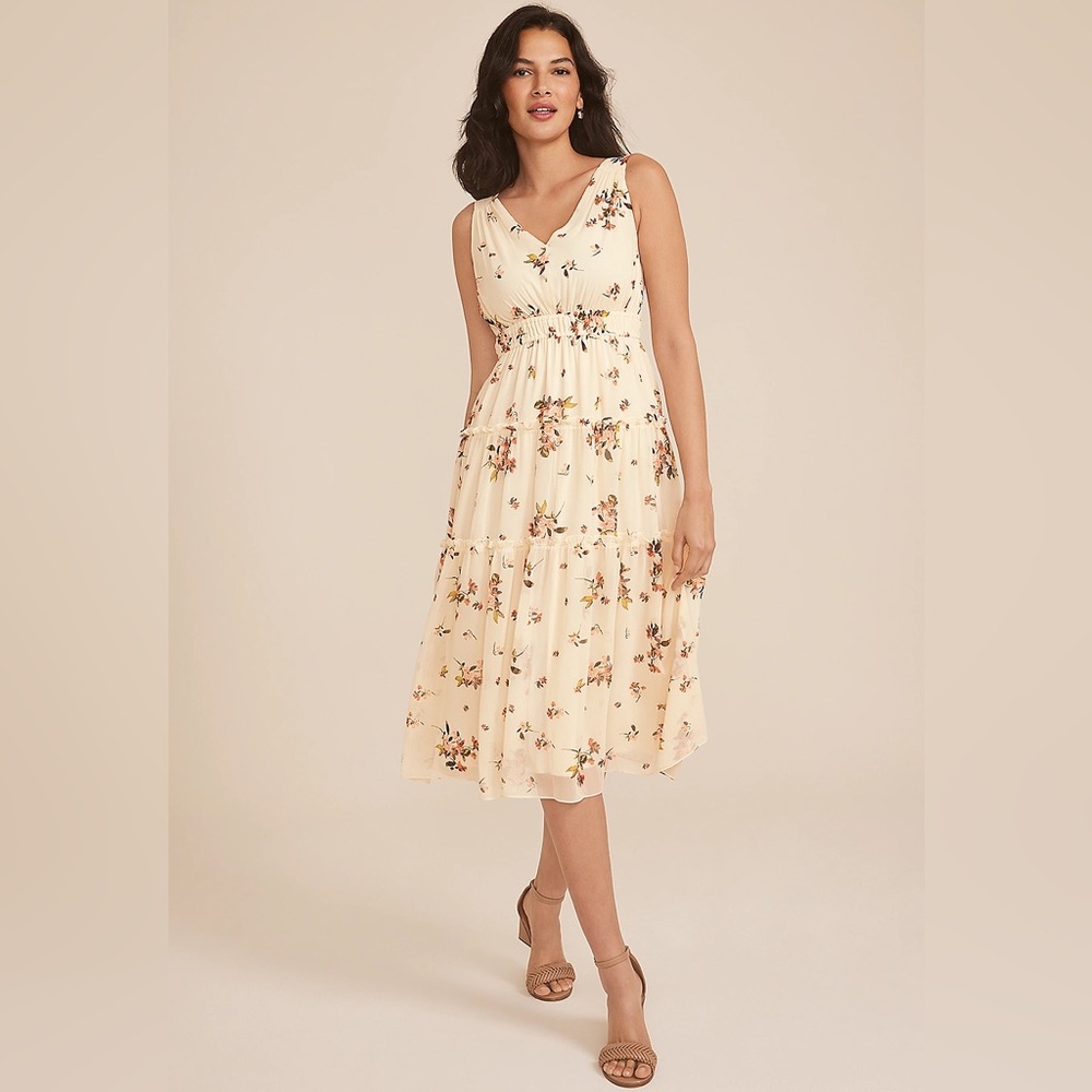 Maurices Bare Floral Tiered Midi Dress